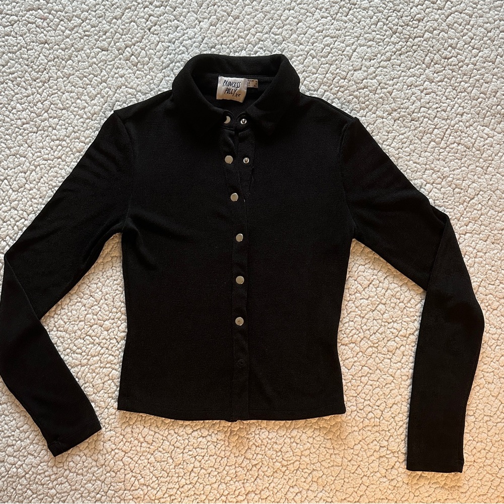 Black princess Polly button down blouse